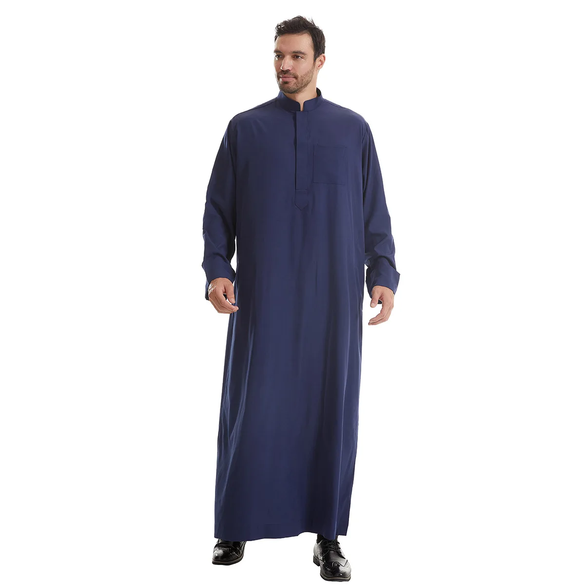 Traditionele Abaya Eid Arabische Mannen Lang Gewaad Eid Moslim Dishdasha Islam Dubai Saudi Pocket Abayas Kaftan Ramadan Jubba Thobe