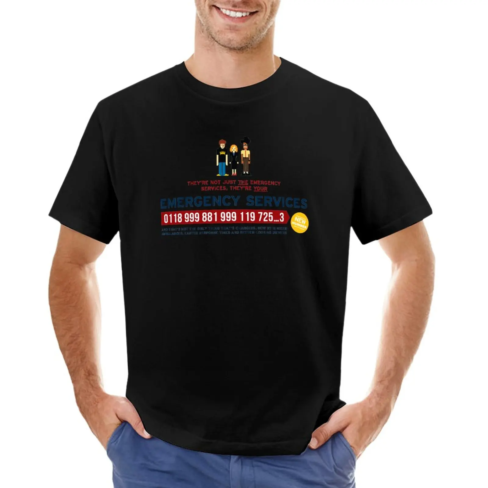 IT Crowd - Emergency Services T-Shirt funny t shirt oversized t shirt Aesthetic clothing plain t shirts men