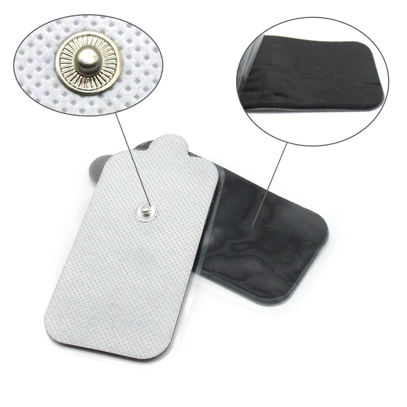 Almofadas de eletrodo branco 5x10cm, adesivo não tecido condutor, estimulador muscular, remendos para massageador elétrico