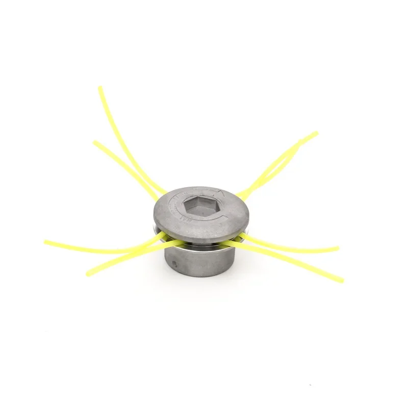 Universal Alumínio Grass Trimmer Cabeça Com 4 Linhas Brush Cutter Cabeça Thread Nylon Grass Linha de Corte Cabeça para Lawn Mower Prata