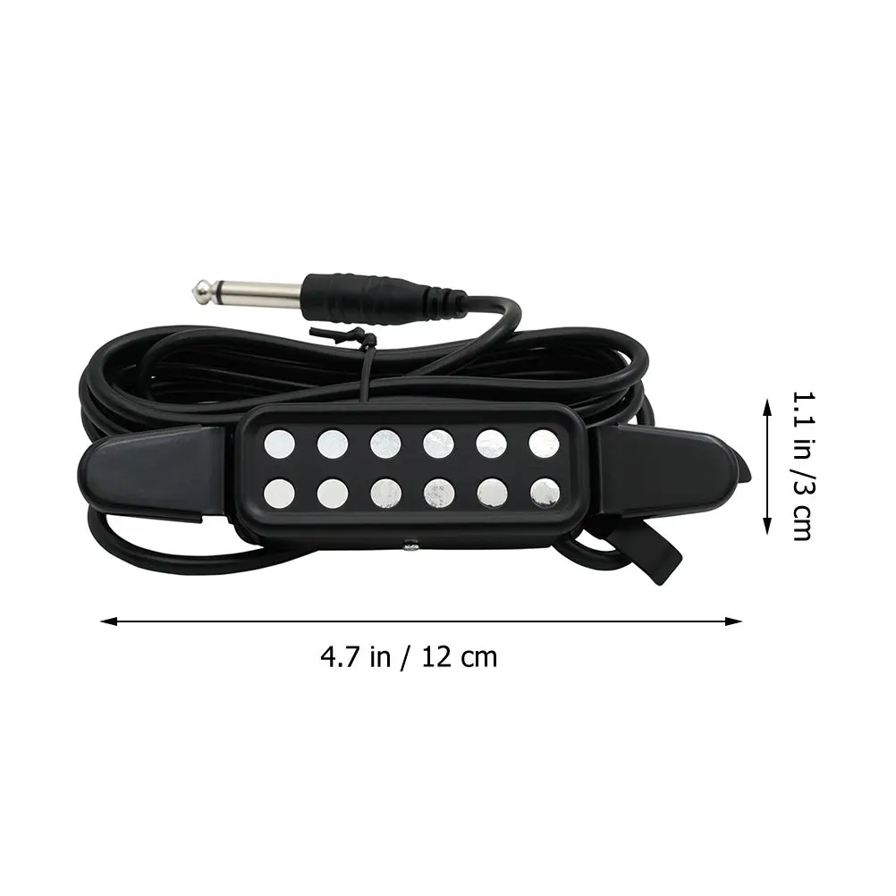 Guitar Pickup for Acoustic Folk Guitar Ukulele Banjo No Drilling Installation Lightweight Compact Buckle Design Portable Sound