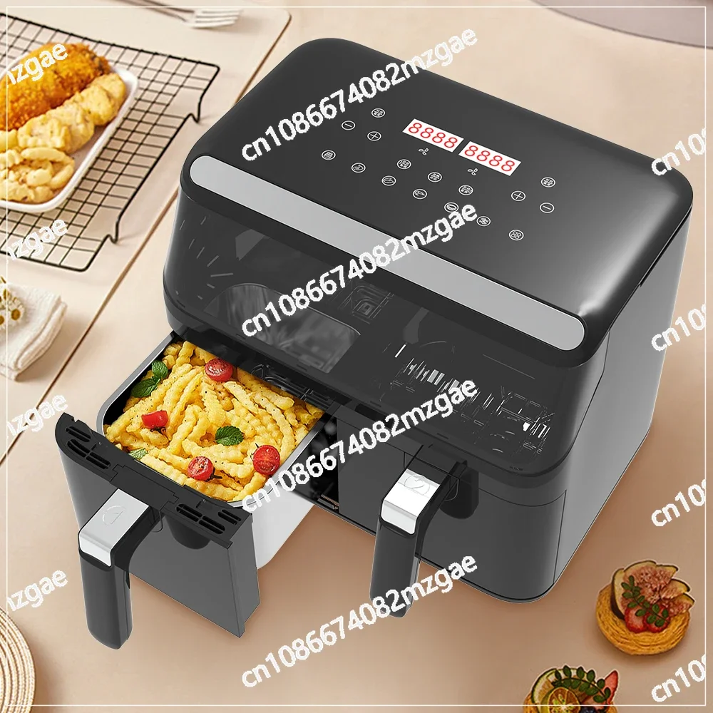 8L Square Smart Double Air Fryer Stainless Steel Oven with Touch Screen