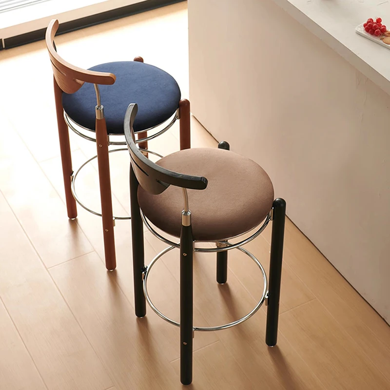 الشمال غرفة المعيشة كراسي بار تصميم أسود مطعم كراسي بار خشبية الجمالية الحديثة Sillas Para Comedor أثاث فريد من نوعه