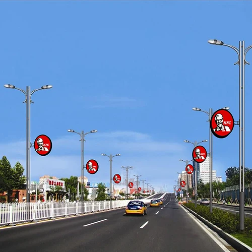 HCMLED P6 لافتة LED خارجية مزدوجة الجوانب تصميم العملاء شاشة LED أسطوانية للإعلانات المستديرة #4