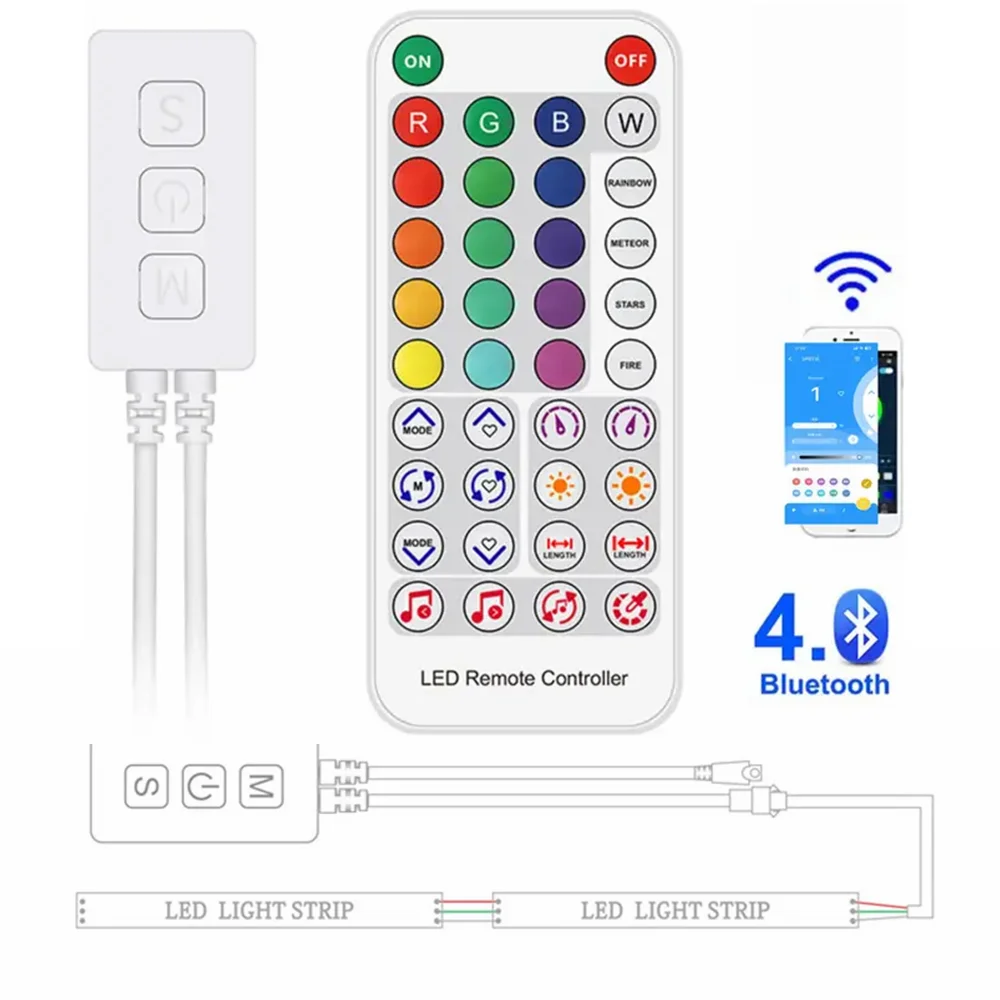 

SP611E WiFi Music Controller for WS2812b WS2811 SK6812 Addressable LED Pixel RGB Strip Dual Output Alexa Smart Voice APP Control