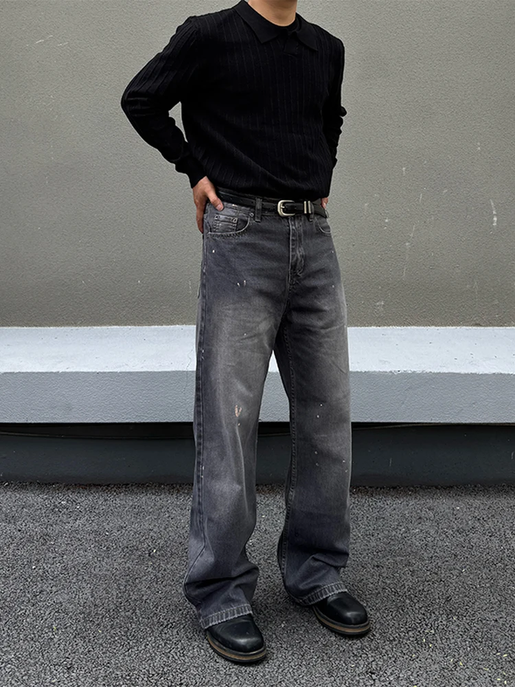 

Винтажные мужские джинсы fiti Bla ey, прямые утягивающие повседневные хлопковые джинсы со средней талией на молнии, удобная посадка