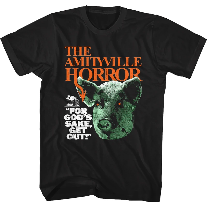 Vintage Ins Men's and Women's T-Shirts Comfortable and Breathable The Amityville Horror 2005 Mens Pig Head Movie Joint