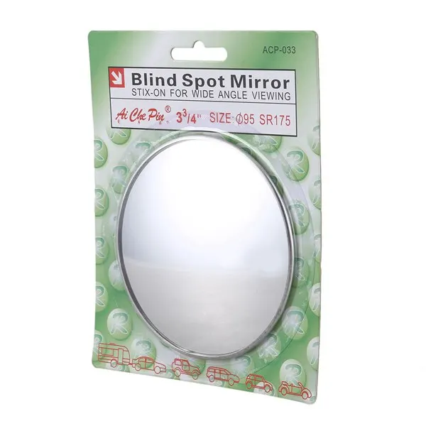 

Silver Tone 3.7 inch Dia Round Rear View Blind Spot Mirrors for Car