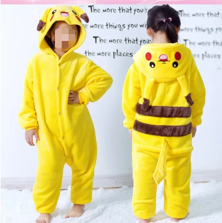 Pikachu Onesies Kigurumi Cosplay Costume Children Pajamas Christmas Clothes Halloween Gift Soft Homewear Pyjama Cosplay Costumes