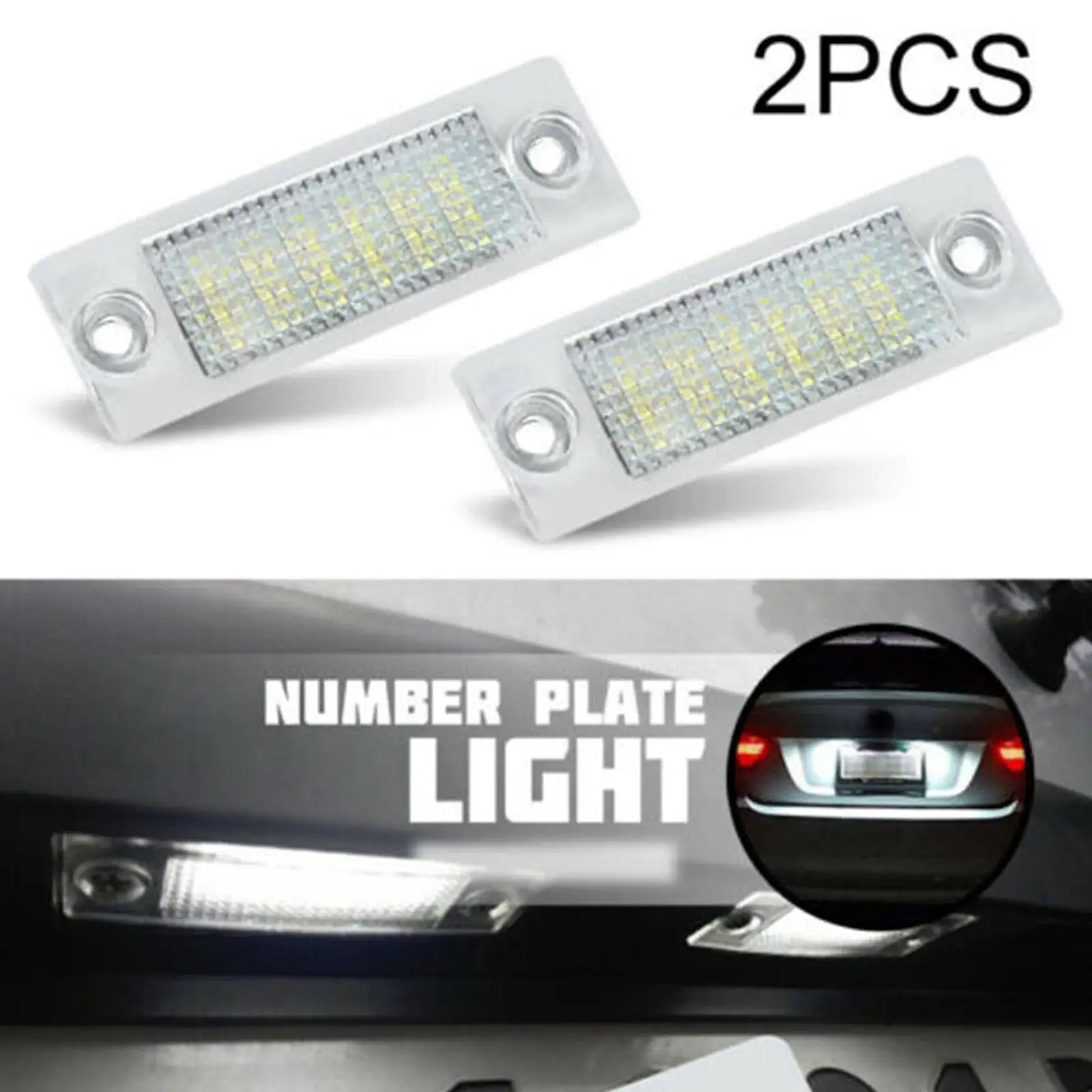 2 peças para Volkswagen VW TRANSPORTER T5 CADDY TOURAN Golf Passat, Luz de Placa de Licença LED Super Brilhante, Lâmpada Branca Canbus