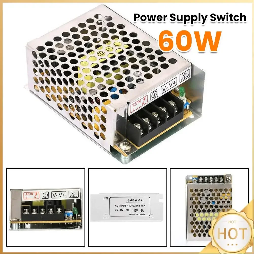 12V 5A Switching Power Supply 60W Power Supply Transformer Switch 220 AC To 12V DC for LED Strip Light