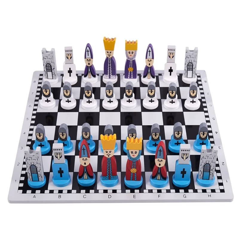 Wooden Chess Children's Gifts Cartoon Modeling Chess Toys