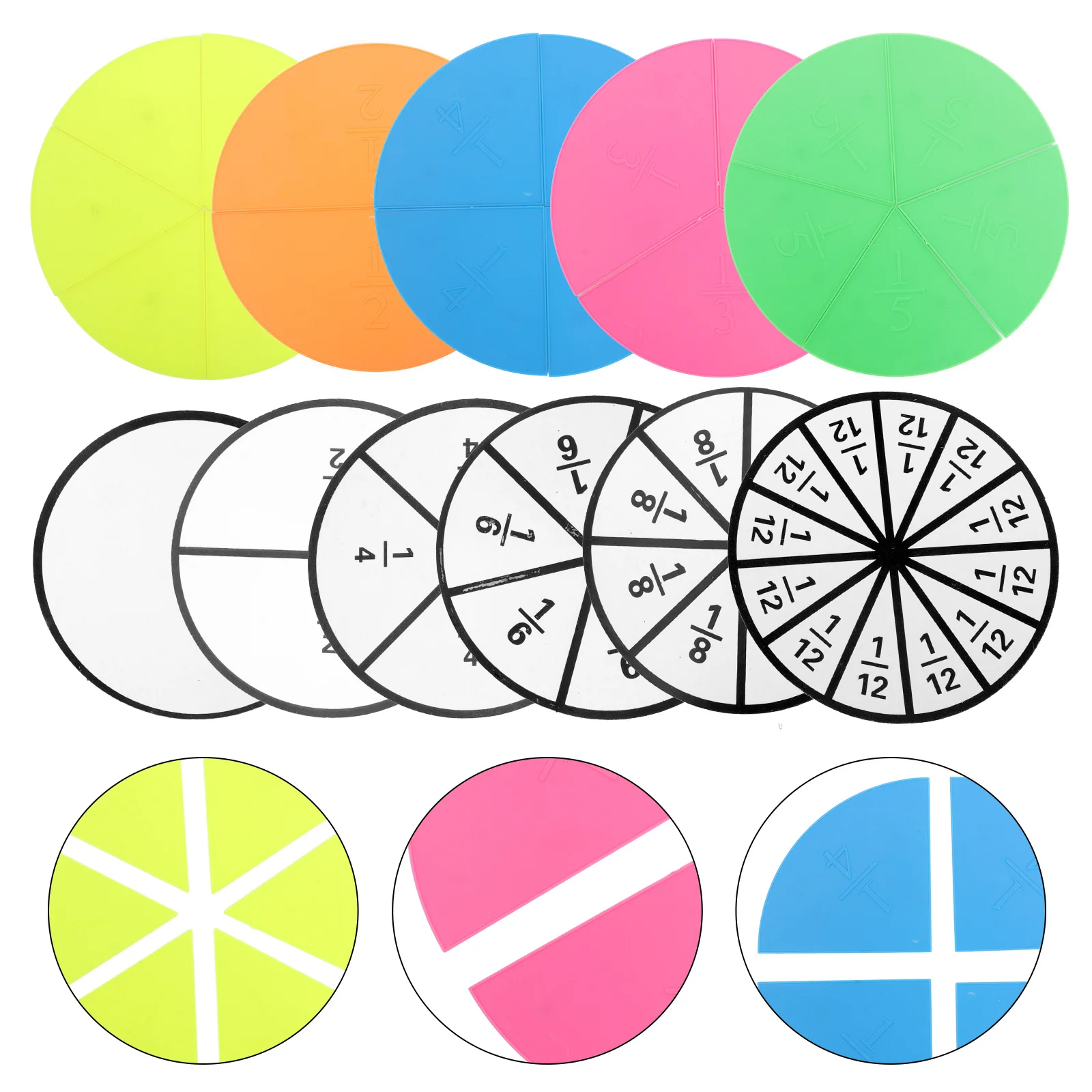 

1Set Magnetic Fraction Discs Set for Mathematics Education Interactive for Understanding Fractions
