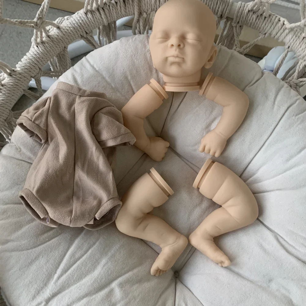 

19inch Lifelike Unfinished Reborn Doll Kit Twins Pia&Maditha Unfinished Doll Parts with Cloth Body Bebe Reborn Kit