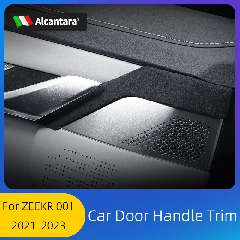 For ZEEKR 001 2021 2022 2023, 4pcs Alcantara Suede Car door handle Inner Door Bowl Panel Decorative Strip Interior Modification