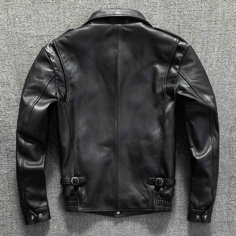 ニュージーランドシープスキンカリフォルニア騎馬警察レザージャケットメンズ本革フライトスーツレザージャケットショートジャケット