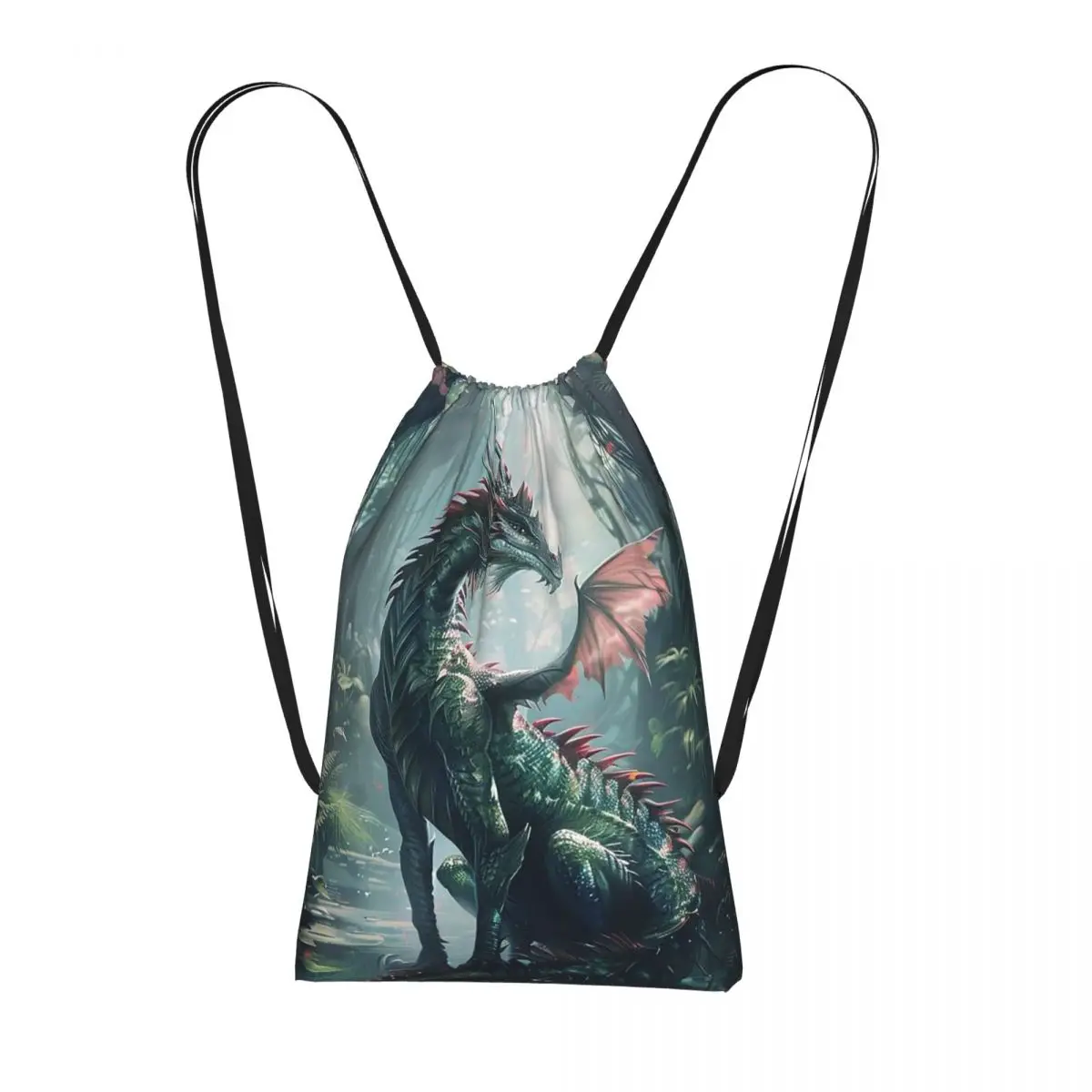 

Рюкзаки Green Dragon In The Forest, многофункциональные сумки на шнурке, сумки для обуви, сумки для книг для мужчин, женщин, студентов
