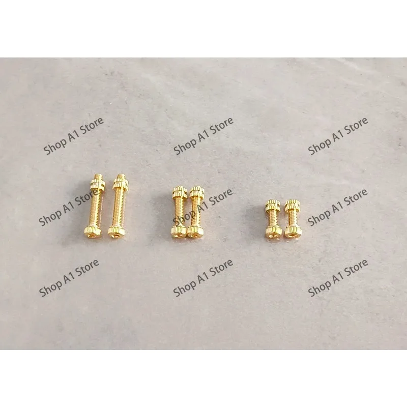 Hex Socket Screws for Turntable Cartridge, Pure Copper Plated 24K Gold, Universal Screws for LP Turntable Tonearm Cartridge