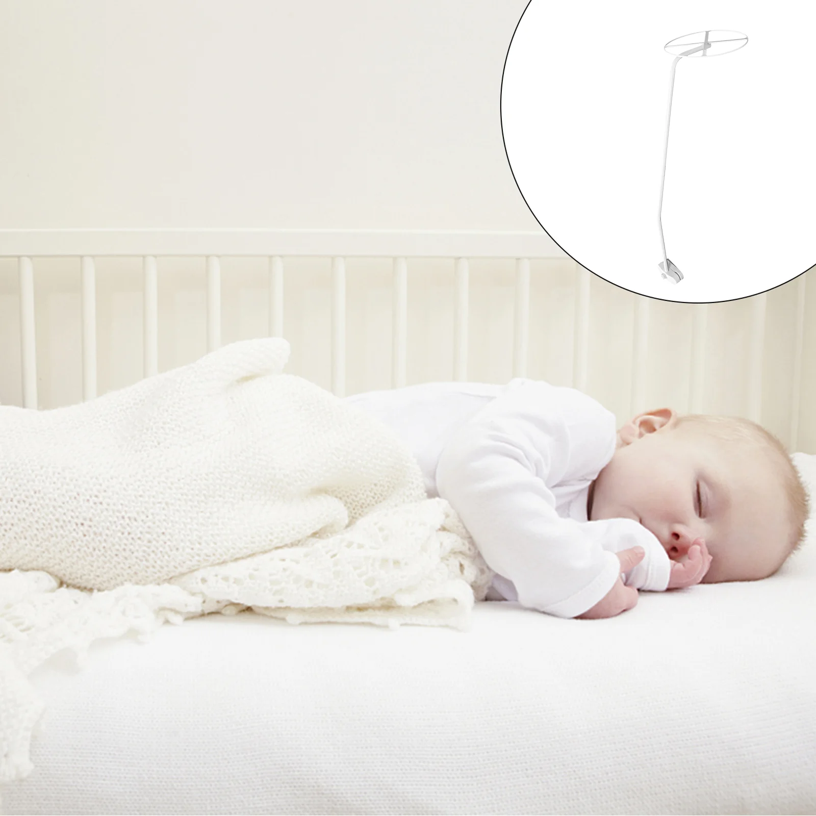 Mosquito Net Bracket Frame Bedside Ratchet Absorber Tent White Hangers for Support