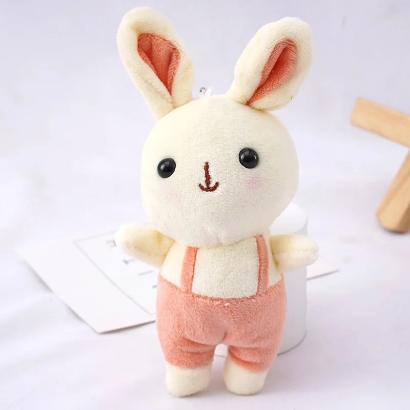 Conejo de peluche de 10CM para niños y niñas, juguetes de peluche y animales para bebés, muñeca, anillo, mochila, bolso escolar, juguetes pedantes, regalos