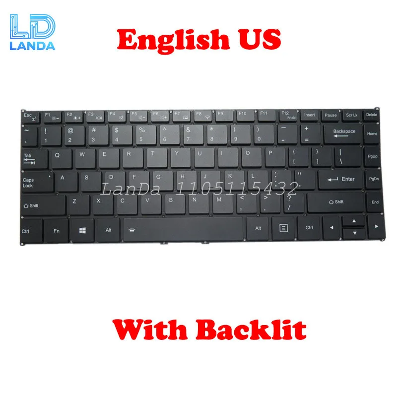 Teclado de ordenador portátil para Bmorn NM141C-X para WINGS Nuvobook PRO teclado retroiluminado inglés EE. UU. nuevo