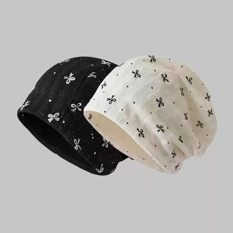 Women Soft Skin Friendly Beanie Head Wrap Stacked Hat Spring Summer Trendy Hiking Windproof Postpartum Bonnet Face Slimming