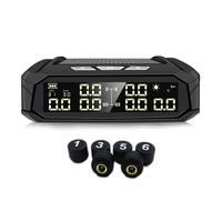 Car TPMS Tyre Pressure Monitoring System Solar Power Digital Display Auto Security Alarm Systems with 6 External Sensors