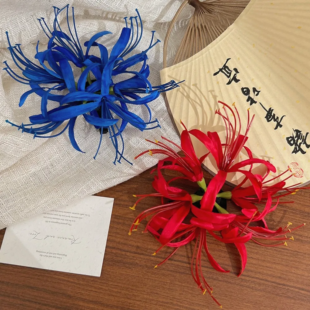 Lycorisradiata Flower Hair Clip Korean Style Cloth Simulation Flower Hairpins Hair Accessories Bohemian Style Hanfu Hair Stick - view 3