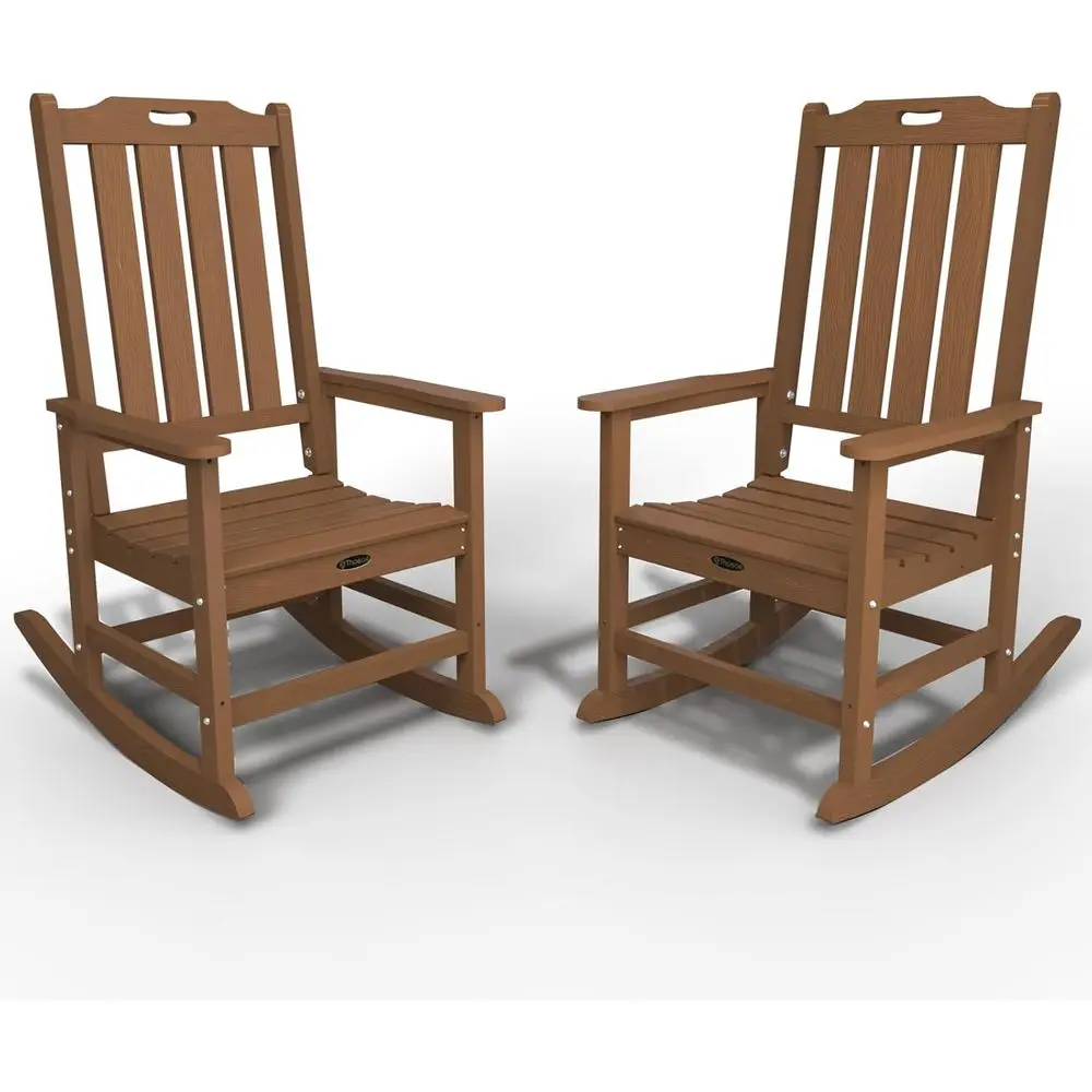 

Комплект из 2 всепогодных уличных кресел-качалок для взрослых, деревянные кресла-качалки для веранды, сада или газона