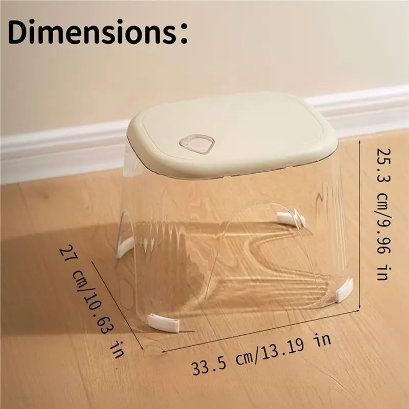 A56P-Acrylic For Inside Shower Stool Waterproof-Clear Shower Foot Rest For Shaving Legs, Corner Step Foot Stool For Bathing Area image 6