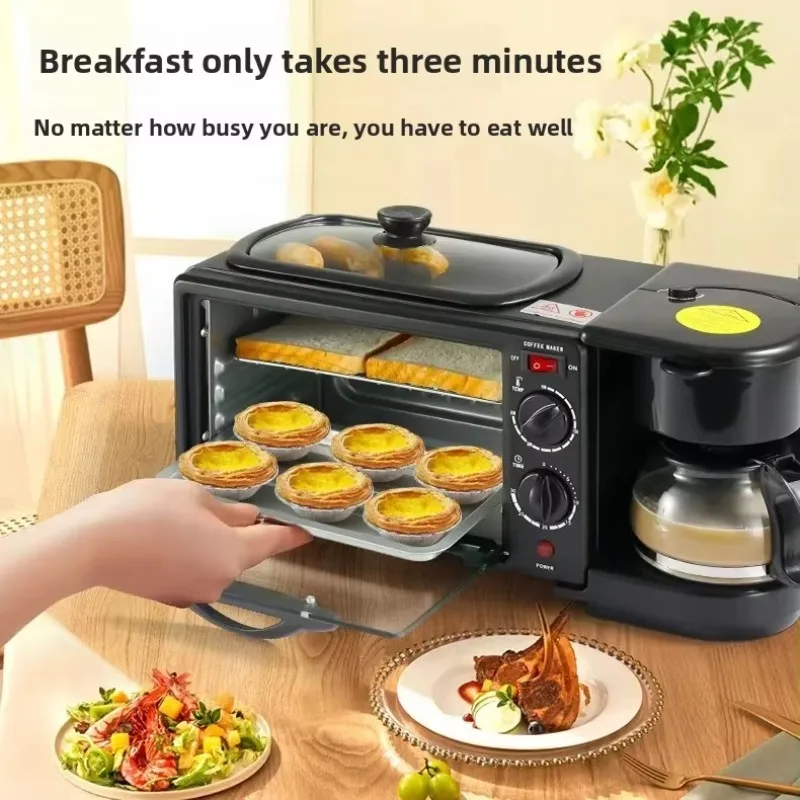 3-in-1 Breakfast Machine: Multifunctional Electric Bread Maker with Timer and 1.5 lb Capacity