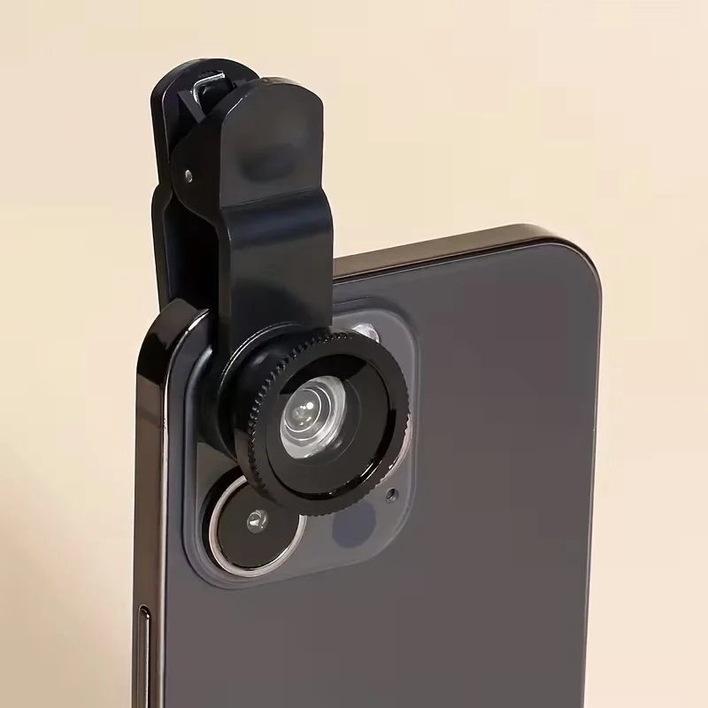 

3-in-1 Universal Clip-On Phone Lens Kit: 180° Fisheye, Wide-Angle, and Macro Lenses – Clip-On Mobile Accessory