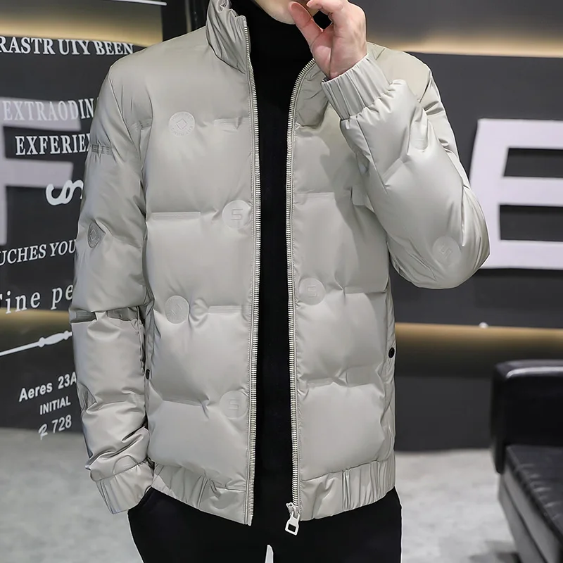 

Мужская легкая теплая куртка с воротником-стойкой, новинка 2023 года, молодежная, универсальная, больших размеров, модная брендовая верхняя одежда