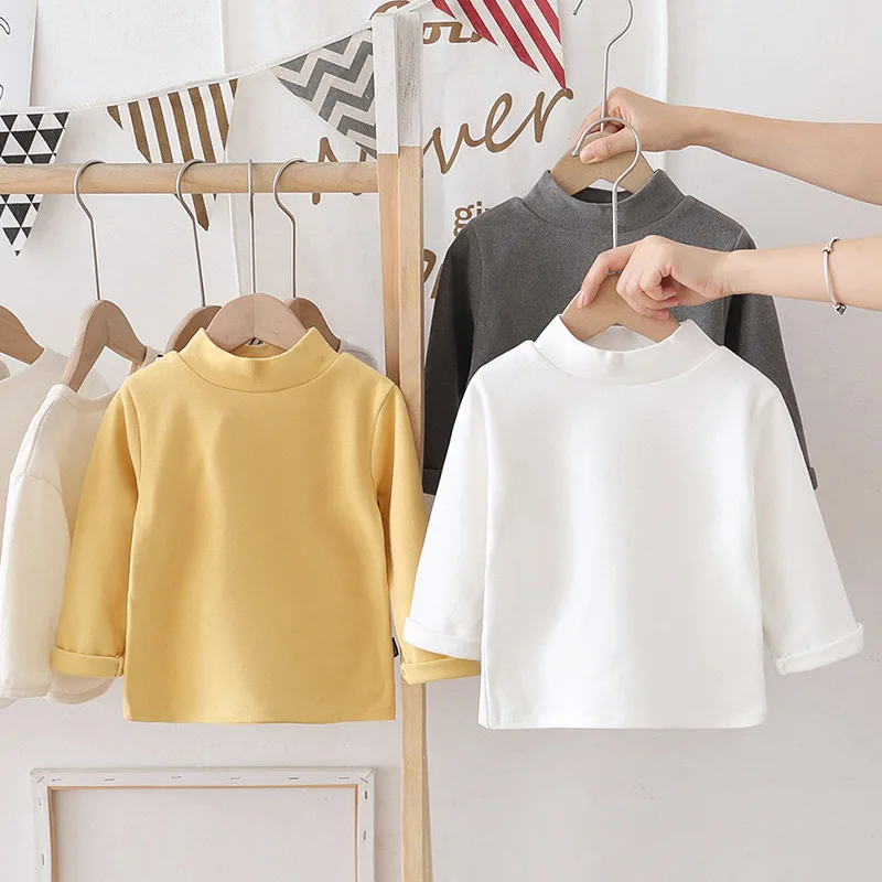 الأطفال طويلة الأكمام تي شيرت الخريف الربيع بلون الفتيان الفتيات بلايز المراهقين قمصان عادية الاطفال المحملة ملابس الطفل 1-10Y #1