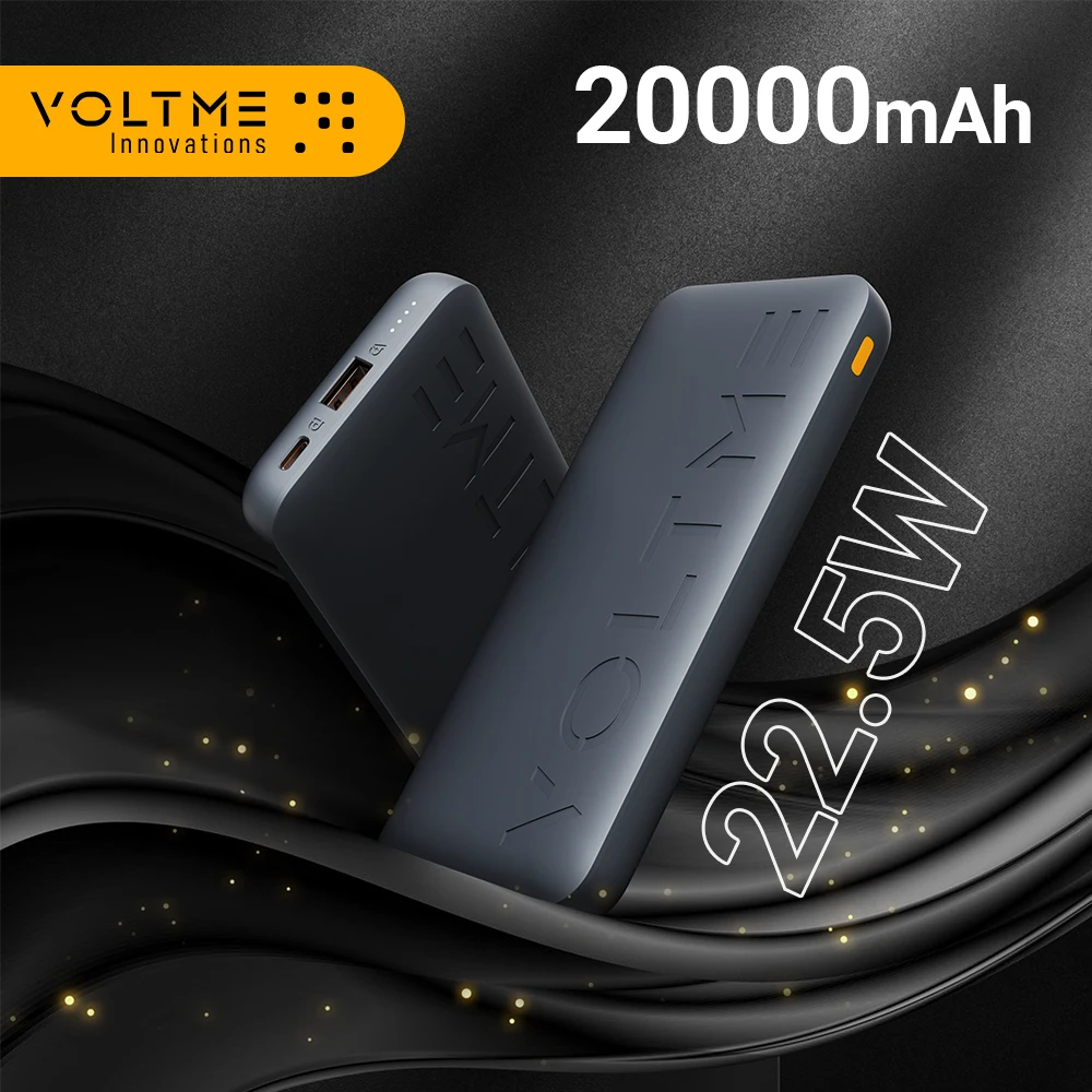 

VOLTME Portable Charger 22.5W 20000mAh Power Bank Fast Charging PD3.0 Quick Charge External Battery Pack For MacBook iPhone 15