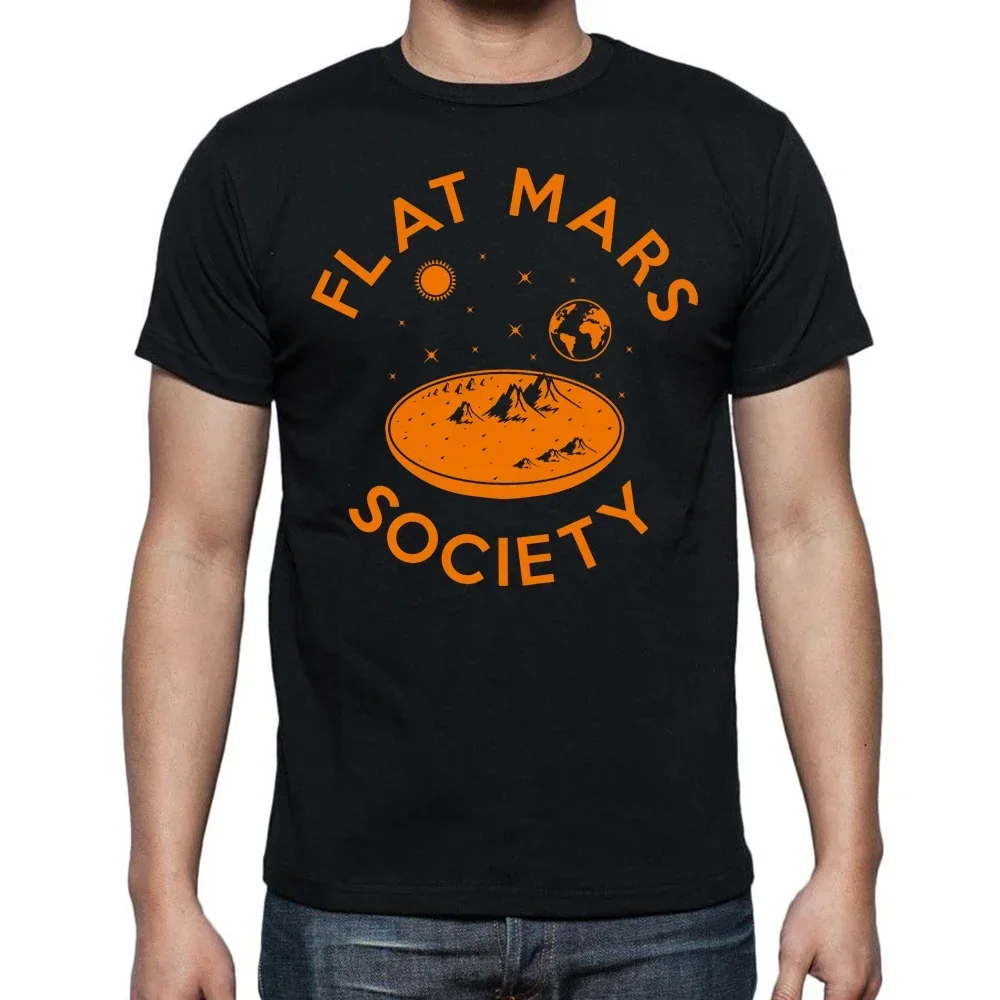 Men Pure Cotton T Shirt Members Around The Globe Short Sleeve Tee Shirt Original Funny Flat Mars Society Flat Earth T-Shirts