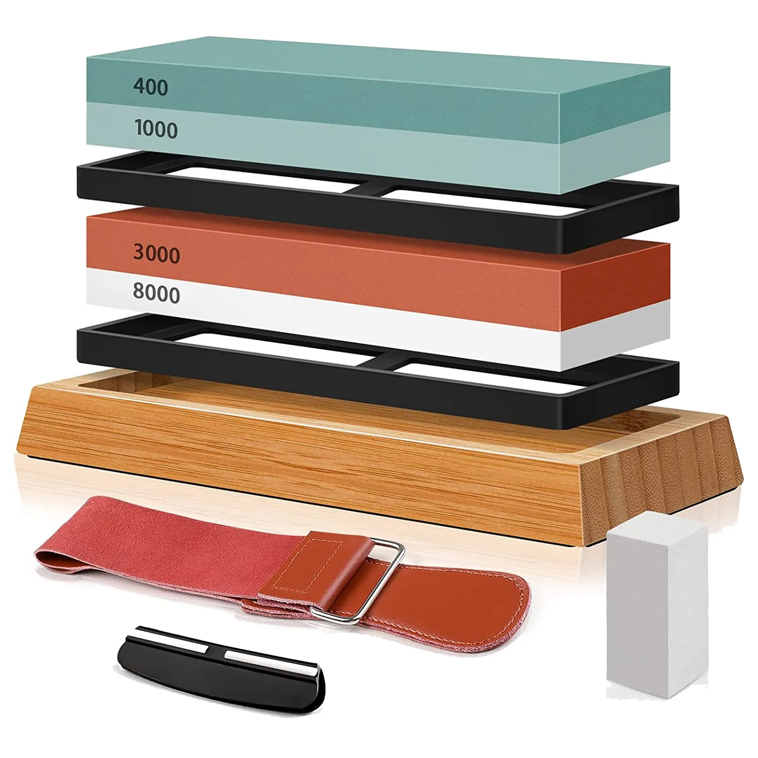 

Sharpening Stone Set Sharpening Stone Sharpening Stone Set 4 Sides Grit 400/1000 3000/8000 with Flattening Stone