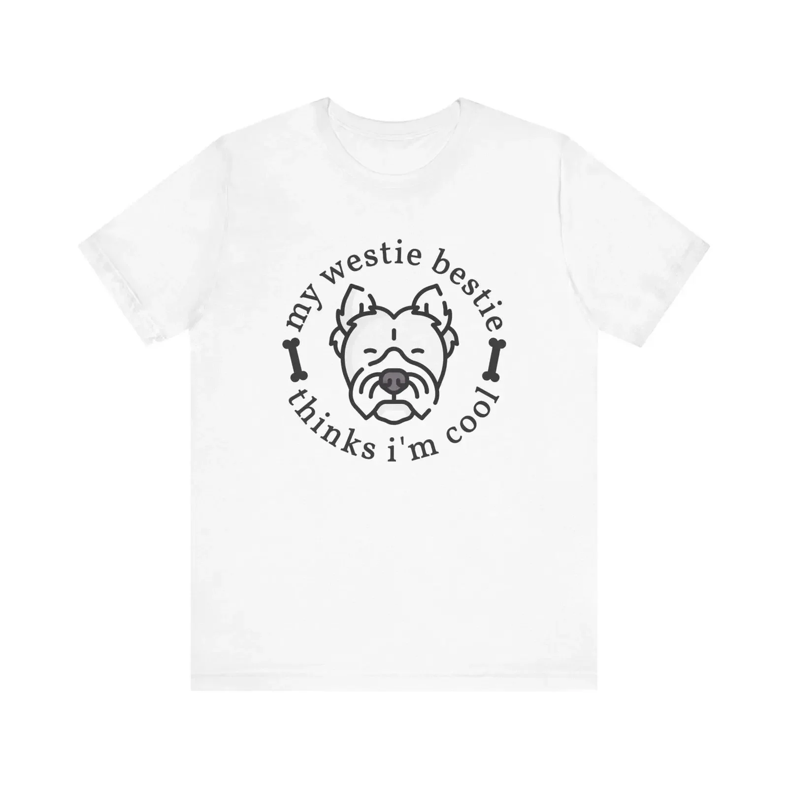 My Westie Thinks I'm Cool T Shirt Cute West Highland Terrier vintage Washed Comfortable fashion designer clothes homme