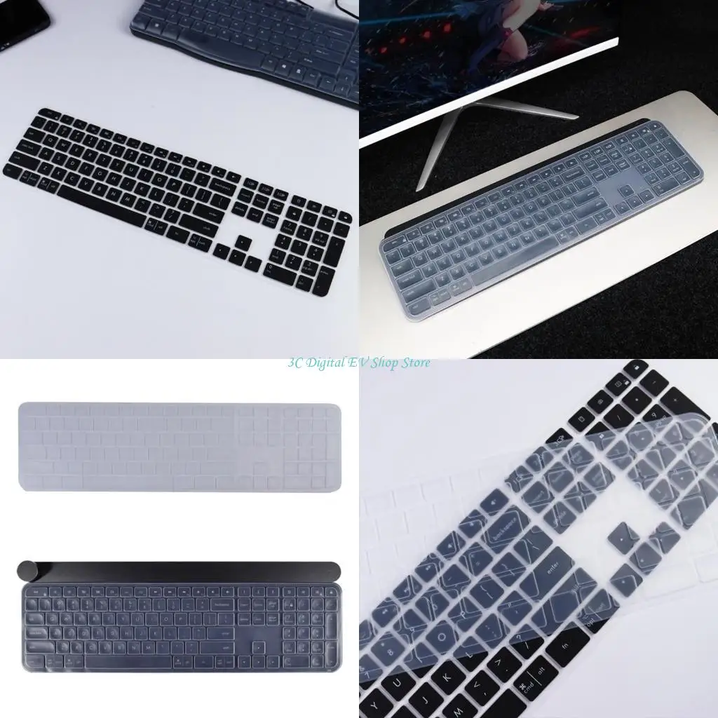 E74D Ergonomic Keyboard Waterproof Silicone Keyboard Protectors Skin for Craft Mx Keys