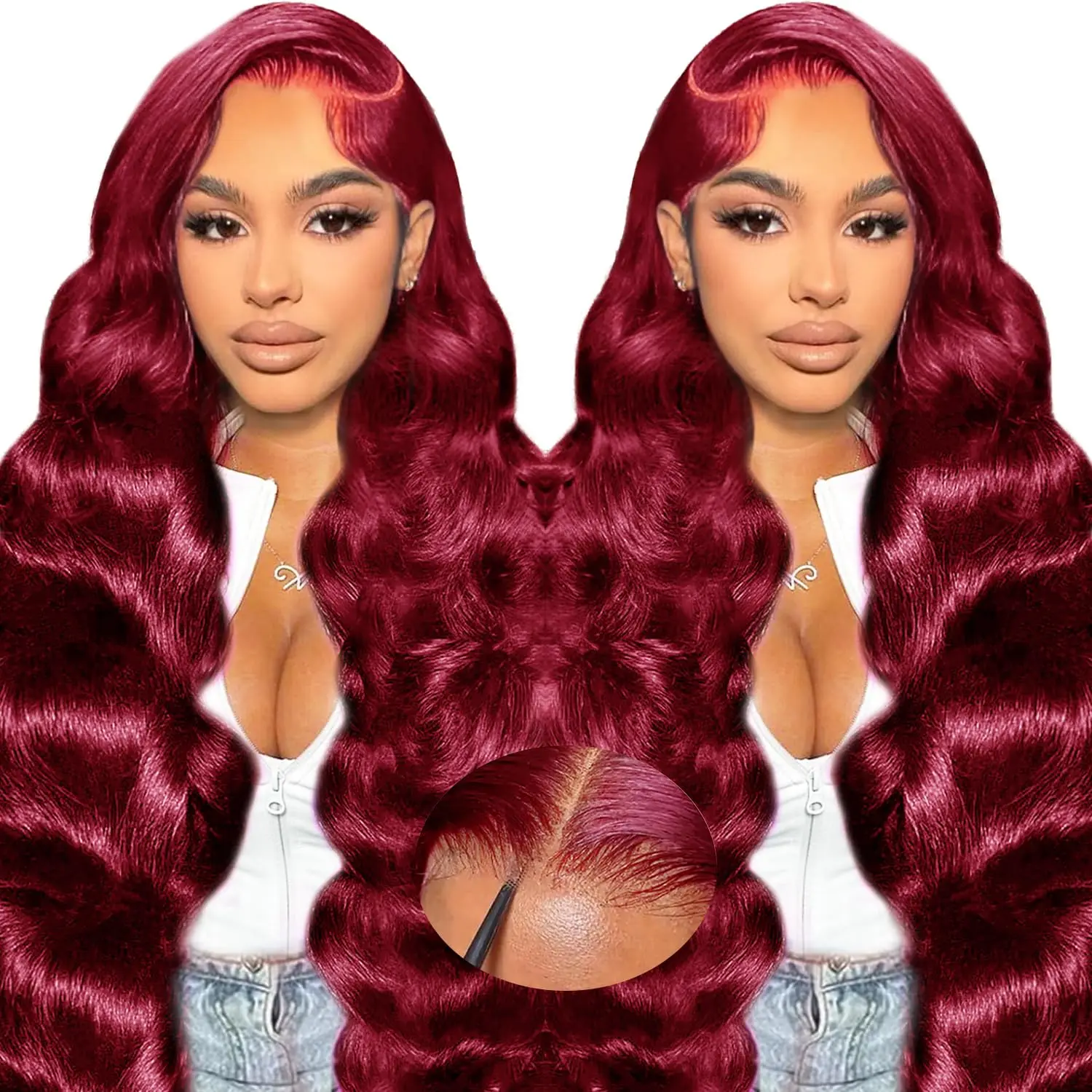 

30 40 Inch 99J Burgundy Lace Front Wig 13x4 Transparent Lace Colored Body Wave 13x6 Hd Lace Frontal Wigs For Women 200 Density
