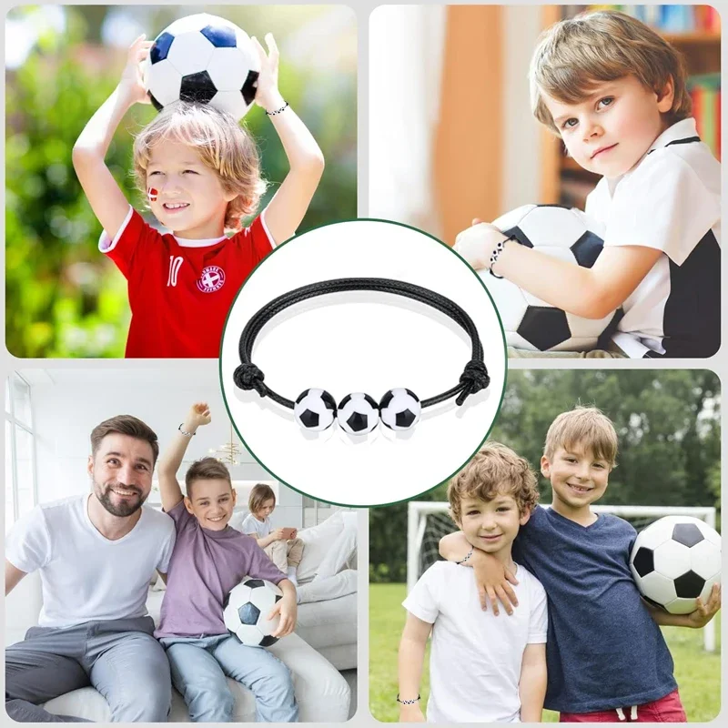 5/10/20Pcs Sports Party charm Football bracelet Captain Soccer Bracelets Inspirational Wristbands Sport Gift