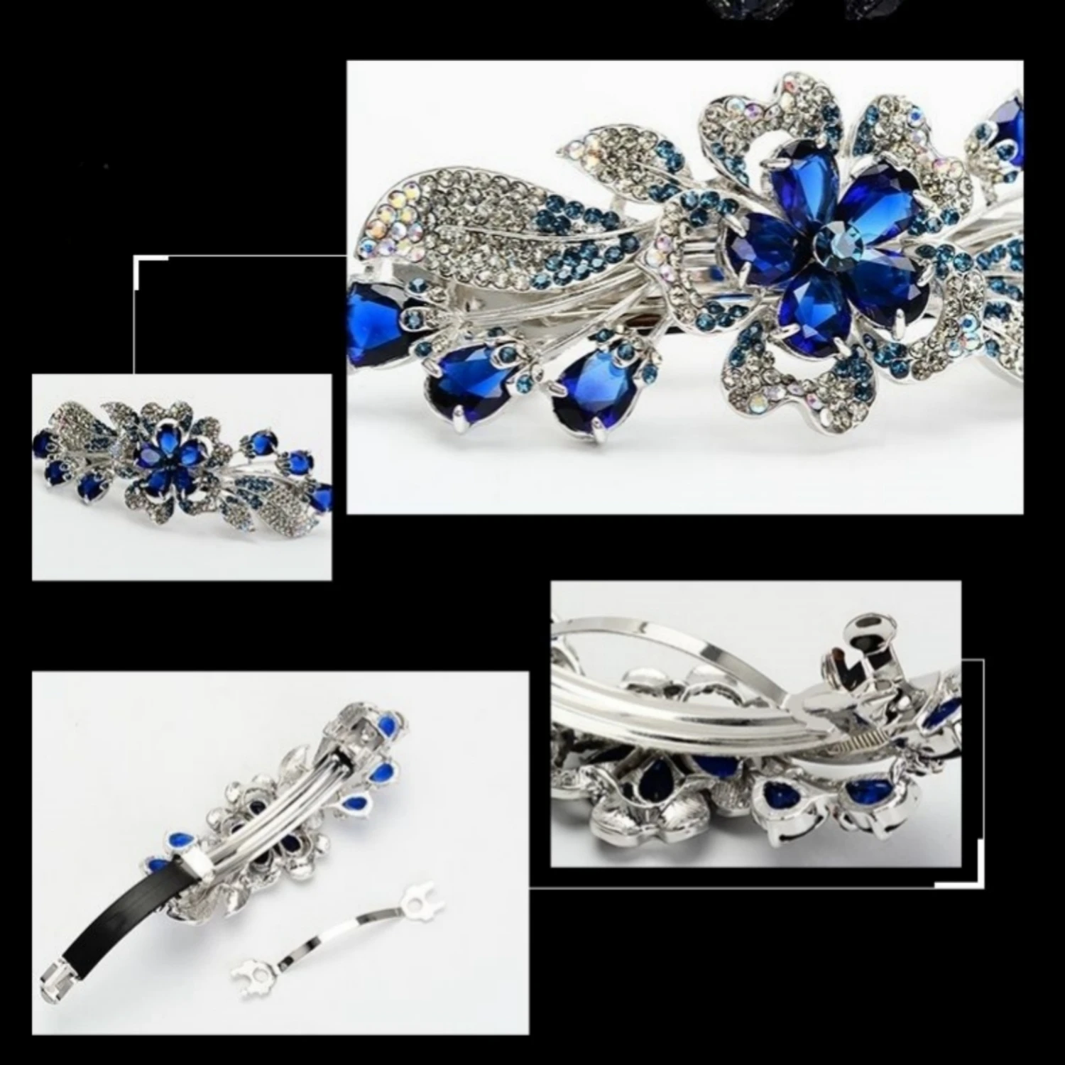 New Korean version of the crystal flower spring hairpin shining zircon top clip elegant women\'s casual fashion hair accessories