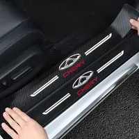 4Pcs Carbon Fiber Car Door Sill Plate Protective Sticker For Chery Tiggo 8 7 6 4 3 5x Pro Arrizo Omoda 5 FX Fulwin Face QQ 2023