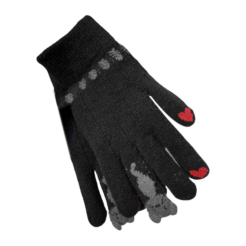 

DXAE Elastic Mourffs Gloves Cats Pattern Gloves Winter Hand Thepred для женщин -студентов