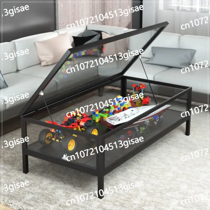 Customized Nordic Coffee Table, Living Room, Household Tempered Glass Small Unit, Handheld Storage and Display Cabinet