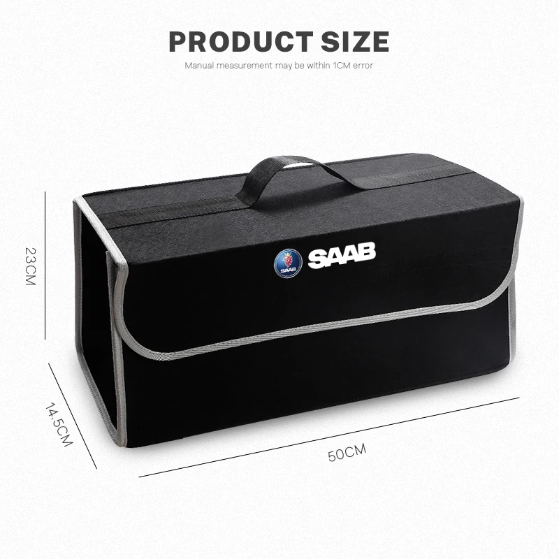 حقيبة تخزين السيارة صندوق منظم أشتات قابل للطي لـ Saab 93 93X 95 96 97 94X 92X 99 9X 9000 TurboX Phoenix Sonett