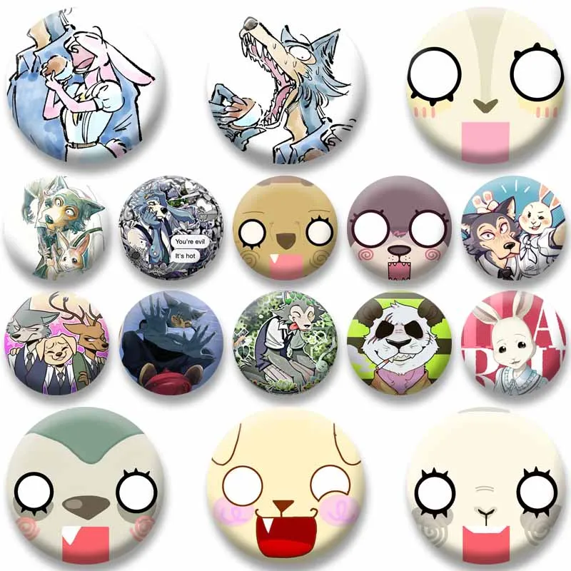 Anime BEASTARS Legoshi Louis Haru Enamel Pins Funny Cartoon Button Badge Cosplay Jewelry Brooch Bag Accessories Collectible Gift