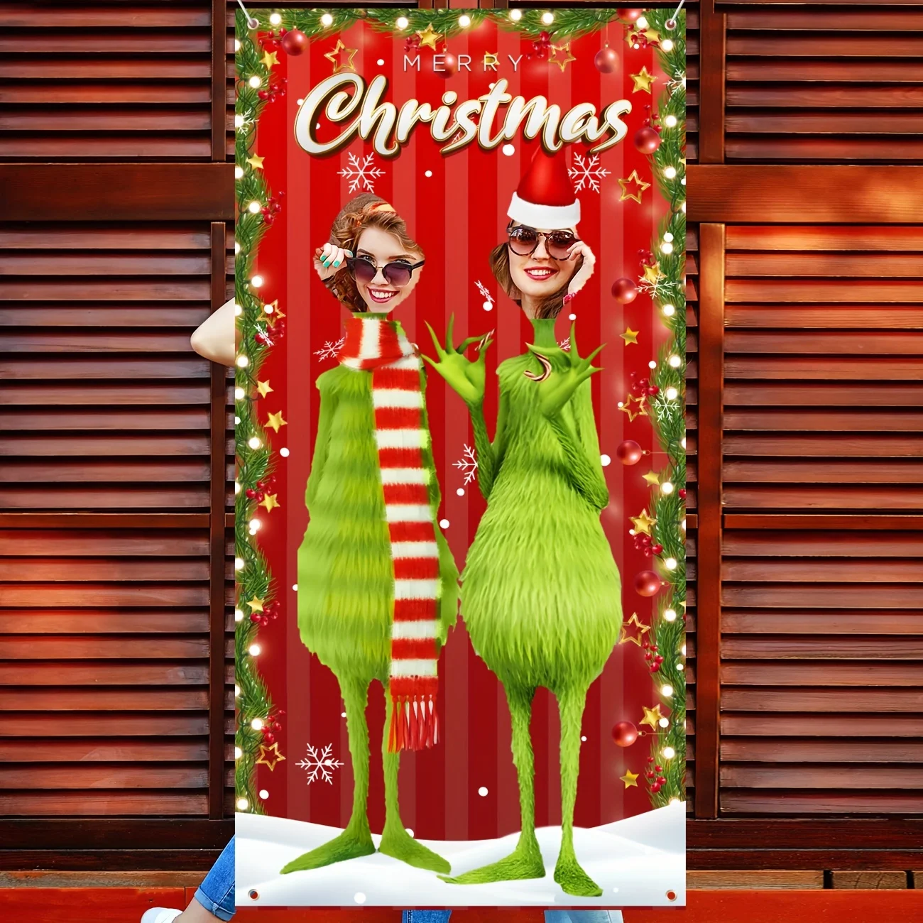 Christmas Door Banner Decorations Whoville Yard Door Decorations Supplies for Indoor Outside Front Door Living Room Kitchen Part