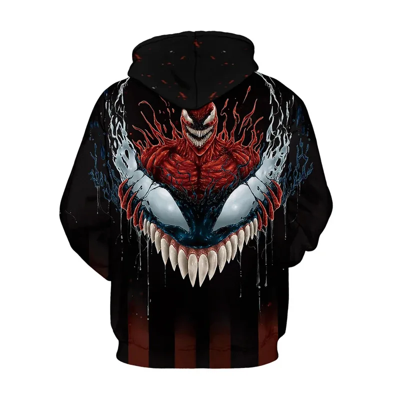 Miniso Spider-Man Venom 3D Print Sweatshirt Funny Printing Street Hip Hop Hoodies Long Sleeve Hooded Hoodies Couple Clothes