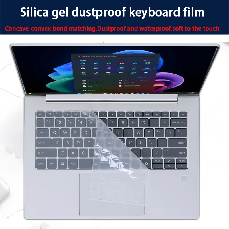 

Для нового HP EliteBook 8 G1a 14-дюймовая силиконовая пленка для клавиатуры, пленка для экрана ноутбука, HD закаленная защитная пленка, антисиняя пленка